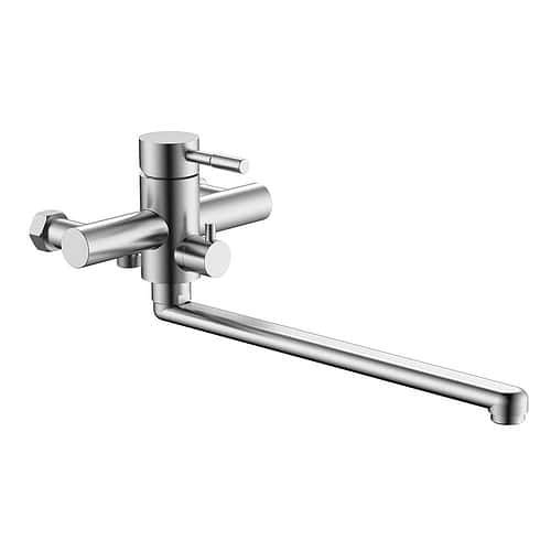 Stainless Steel Bath Shower Mixer with Extra Long Spout - SO903A 12 16 2 - Brushed steel