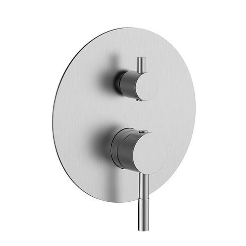 Round Stainless Steel 2-Way Built-In Shower Mixer | SO939 22 16 2 - Brushed steel