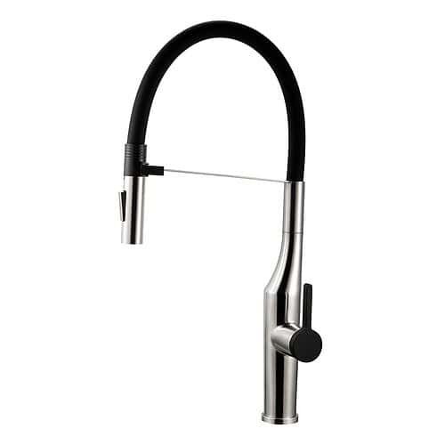 Kitchen Mixer Tap With Magnetic Docking Spray Head And Silicone Tube | K733A 01 16 2 - Brushed steel