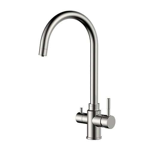 Stainless steel hot and cold water filter kitchen tap | K954D 06 16 2 - brushed steel