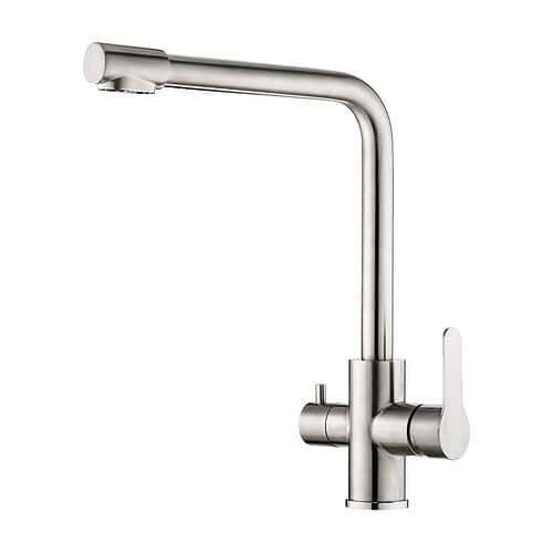 Stainless steel 3 way kitchen mixer tap with filtered water | K955E 06 16 2 | Brushed steel