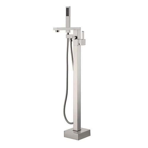 Stainless steel freestanding bath taps with shower | S128 04 16 2 - Brushed steel