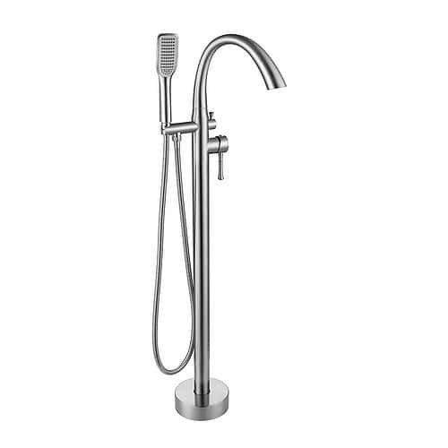 Stainless steel free standing bath spout with mixer | SF285 12 16 2 - Brushed steel