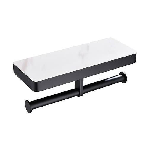 Stainless steel toilet paper holder with cell phone shelf | A018 19 31 2 - matte black