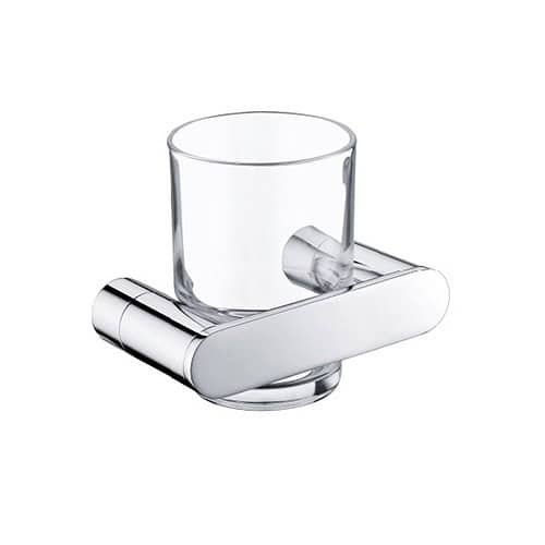 Wall mounted glass toothbrush holder