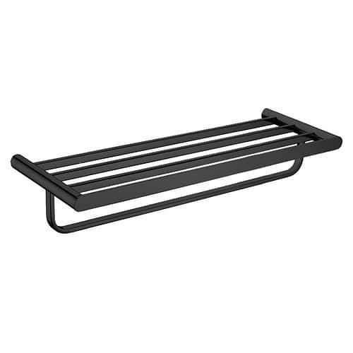 Stainless steel wall shelf with towel rail | A151 03