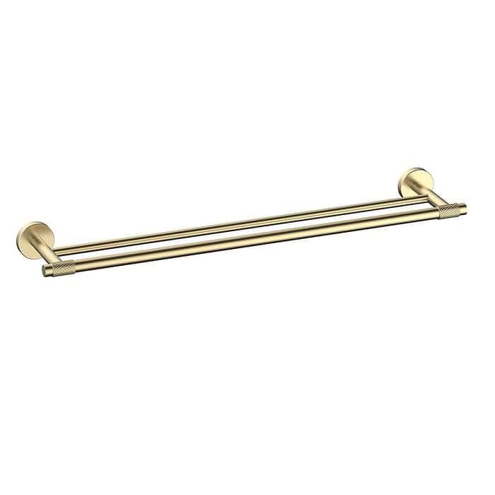 Stainless steel gold and gunmetal twin towel rail | A149 02