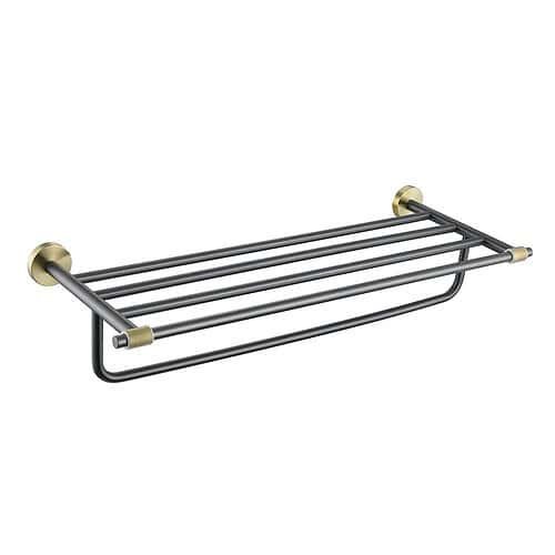 Stainless steel gold and gunmetal bathroom hanger shelf | A149 03 32 2