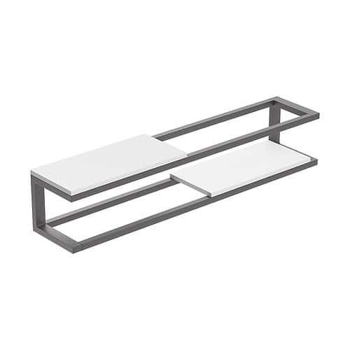 Stainless steel hand towel rack with shelf | A165 36 45 7 - Gunmetal
