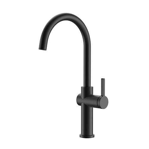 Stainless steel gooseneck kitchen sink mixer | K759 03 31 2 - matte black