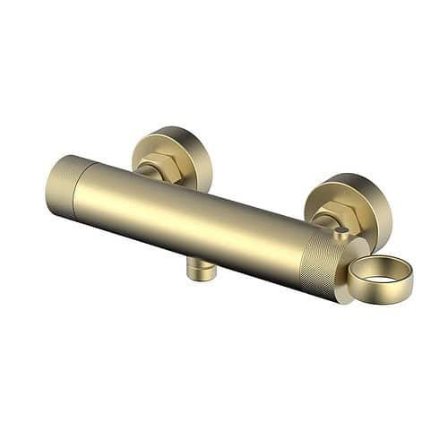 Stainless steel mixer bar shower valve with ring handle | SO090 11 30 2 - brushed gold