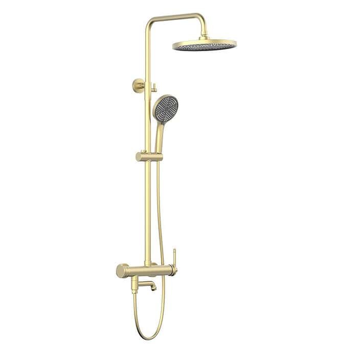 Stainless steel classic shower column set with tub spout | SO093A 13 43 2 - brushed gold