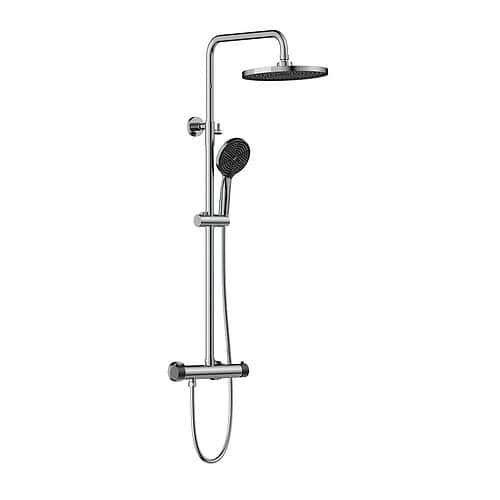 Chrome & Black stainless steel surface mount shower system | SO743 12 04 2