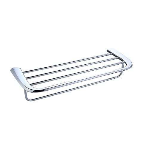 Zinc alloy farmhouse bathroom shelf with towel bar - Chrome