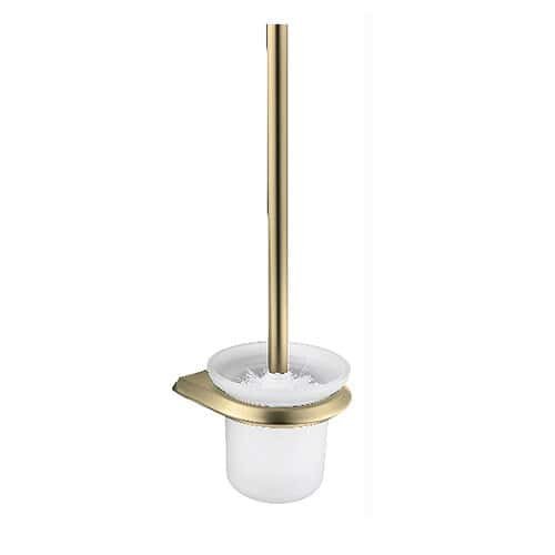 Zinc alloy base wall mounted toilet brush set - Brushed Gold