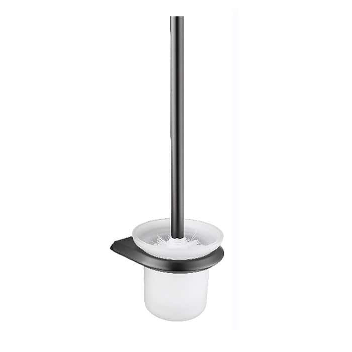 Zinc alloy base wall mounted toilet brush set - Gunmetal