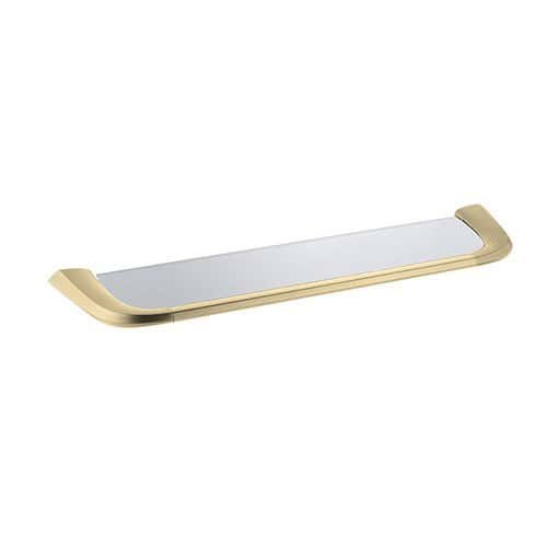 Zinc alloy modern glass towel rack - Brushed gold