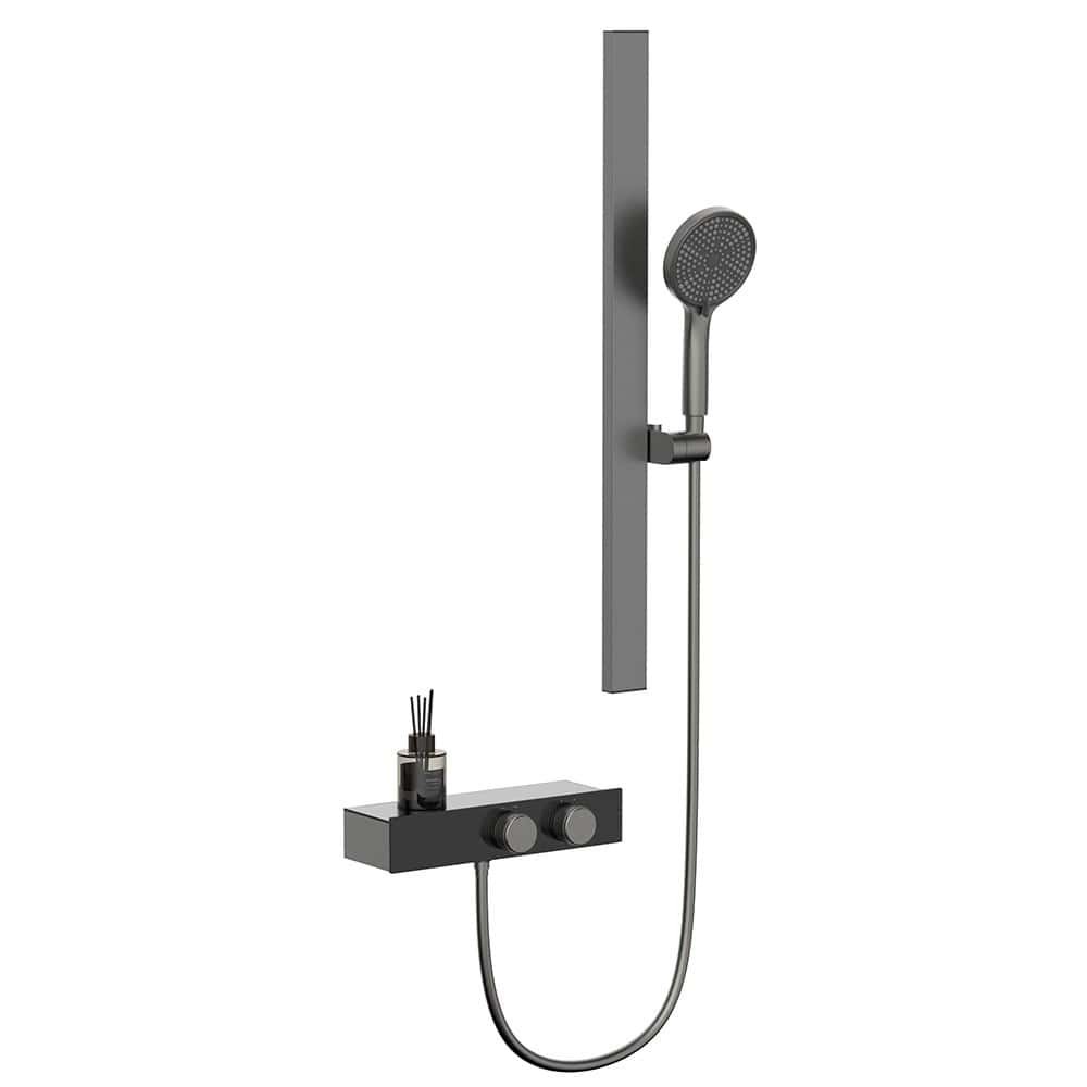 Stainless steel shower mixer with slide bar | SO882B 12 45 8 - Gunmetal