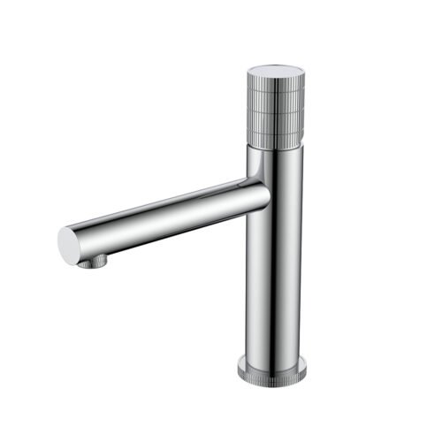 Stainless steel knurling bathroom sink faucet