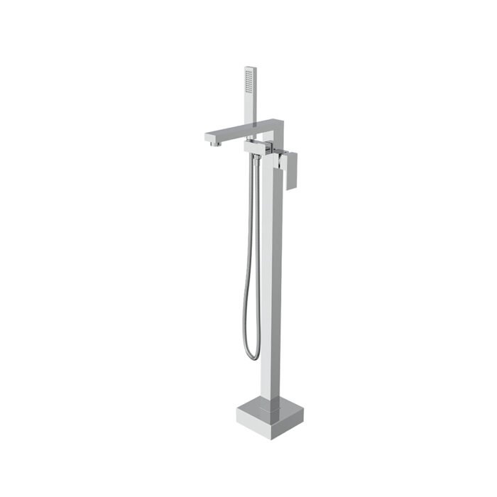 Stainless steel freestanding tub filler with hand shower