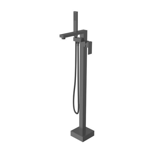 Stainless steel freestanding tub filler with hand shower