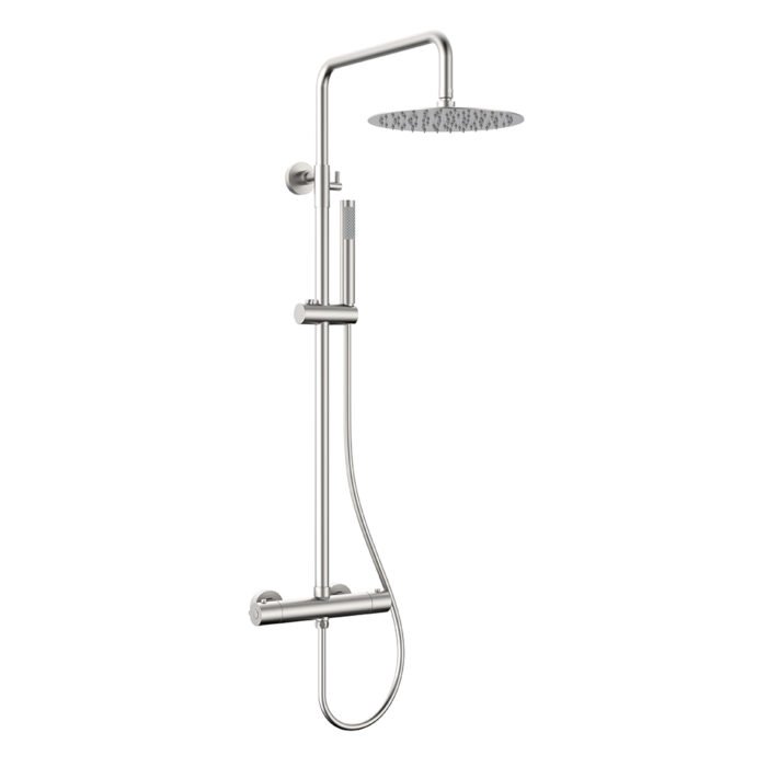 2 way stainless steel thermostatic shower column | SC442A 12 16 2 - brushed steel finish