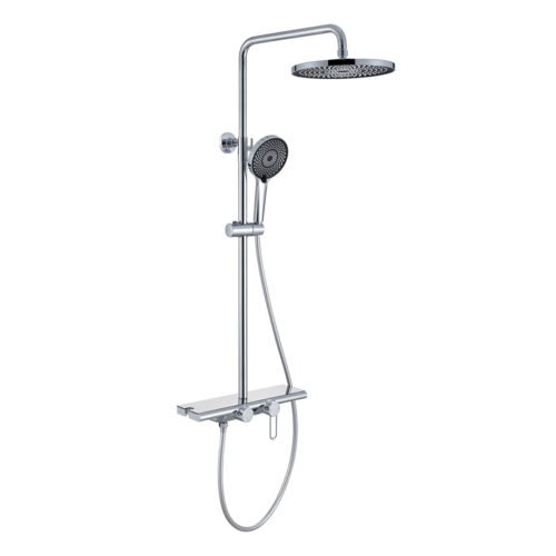 Chrome 3 functions push button single handle shower faucet