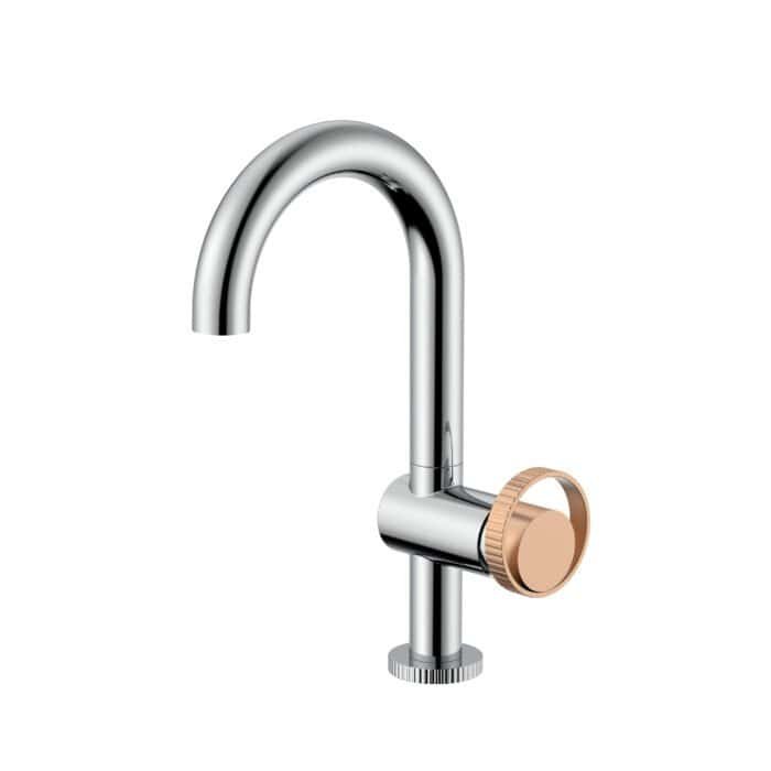 Vertical knurled knob and base bathroom faucet | B1004 01 - Image 4