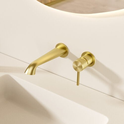 Flared spout 2-hole wall mounted faucet | B1006 28