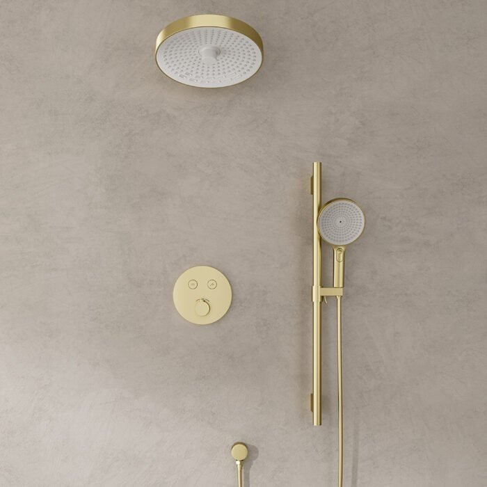 Brushed gold concealed shower set with adjustable slide bar | SC030 22 - Image 2