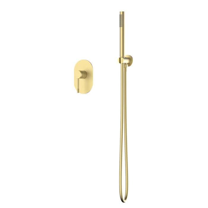 Knurled handle shower set with handheld shower